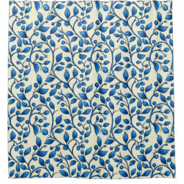 Elegant William Morris Geïnspireerd Bud Pattern Douchegordijn