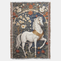 Elegant William Morris geïnspireerd wit paard