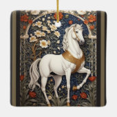 Elegant William Morris geïnspireerd wit paard Keramisch Ornament (Achterkant)