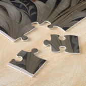 Elegant William Morris geïnspireerd wit paard Legpuzzel (Zijkant)