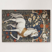 Elegant William Morris geïnspireerd wit paard Legpuzzel (Horizontaal)