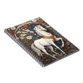 Elegant William Morris geïnspireerd wit paard Notitieboek (Rechterzijde)