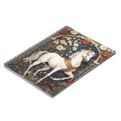Elegant William Morris geïnspireerd wit paard Notitieboek (Linkerzijde)