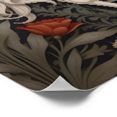 Elegant William Morris geïnspireerd wit paard Poster (Hoek)