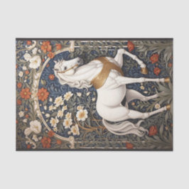 Elegant William Morris geïnspireerd wit paard Tissuepapier