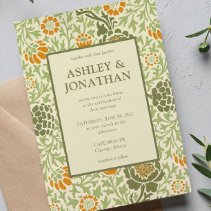 Elegant William Morris Grafton Patroon Wedding Kaart