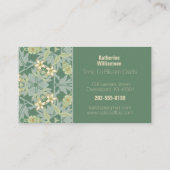 Elegant William Morris Jasmine Floral Visitekaartje (Achterkant)