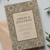 Elegant William Morris Marigold Patroon Trouwen Kaart