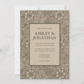 Elegant William Morris Marigold Patroon Trouwen Kaart (Voorkant)