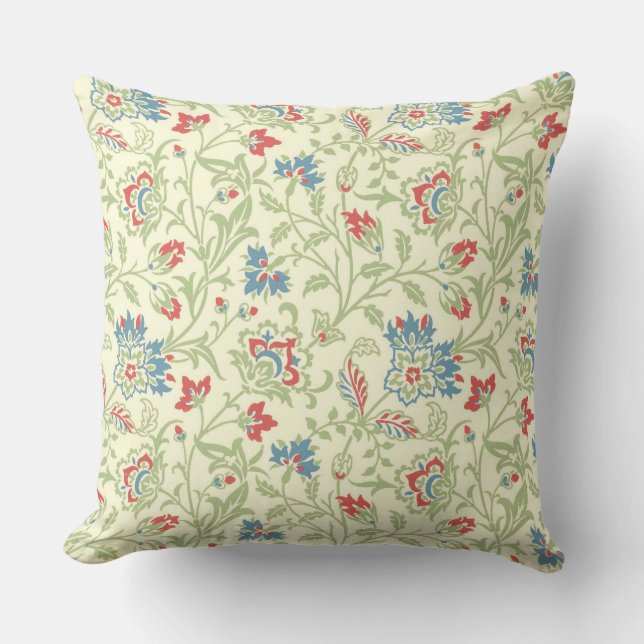 Elegant William Morris Renaissance Floral Kussen (Voorkant)