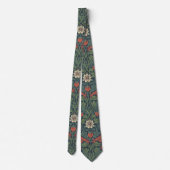 Elegant William Morris Strawberry Floral Pattern Stropdas (Achterkant)