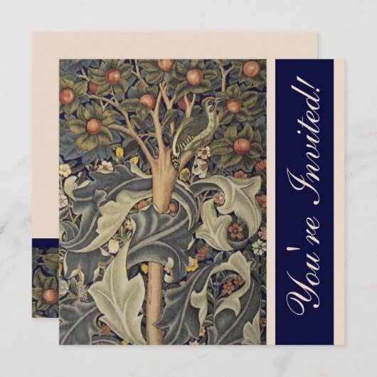 Elegant William Morris Uitnodigingen (Voorkant / Achterkant)