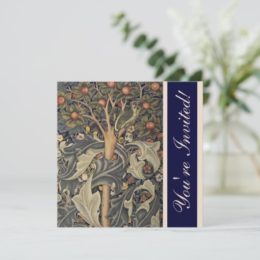 Elegant William Morris Uitnodigingen (Staand voorkant)