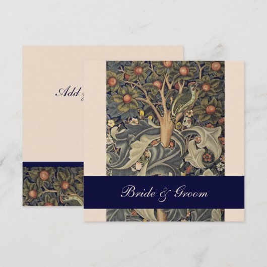 Elegant William Morris Wedding Invitations Kaart (Voorkant / Achterkant)
