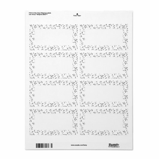 Elegant Willow Blad Patroon Etiket (Full Sheet)