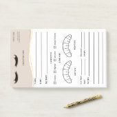 Elegant wimperclient registratieformulier post-it® notes (Op bureau)