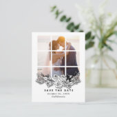 Elegant Window with Image Wedding Save the Date Briefkaart (Staand voorkant)