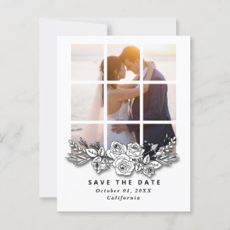 Elegant Window with Image Wedding Save the Date Briefkaart