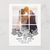 Elegant Window with Image Wedding Save the Date Briefkaart (Voorkant)