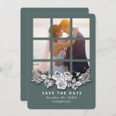 Elegant Window with Image Wedding Save the Date Kaart (Voorkant / Achterkant)