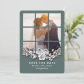 Elegant Window with Image Wedding Save the Date Kaart (Staand voorkant)