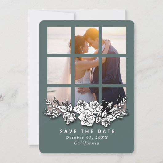 Elegant Window with Image Wedding Save the Date Kaart (Voorkant)