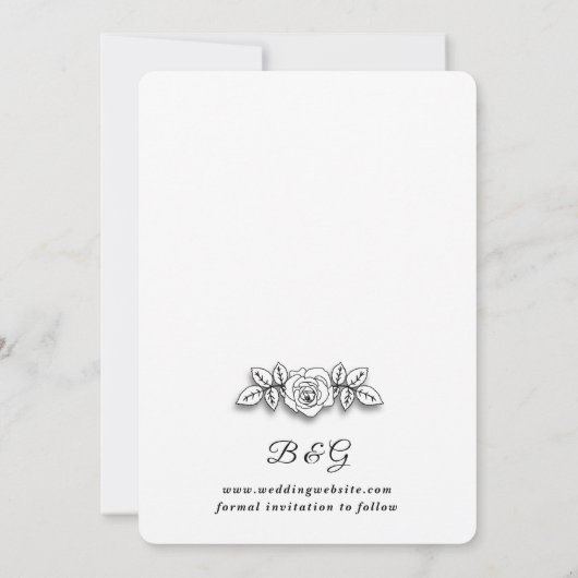 Elegant Window with Image Wedding Save the Date Kaart (Achterkant)