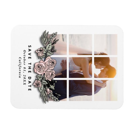 Elegant Window with Image Wedding Save the Date Magneet (Horizontaal)