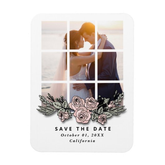 Elegant Window with Image Wedding Save the Date Magneet (Verticaal)