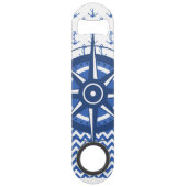 Elegant Windrose Nautical Coastal Patroon Speed Flessenopener (Achterkant)