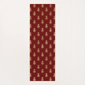 Elegant Wine and Gold Pineapple Pattern Yoga Mat (Achterkant)
