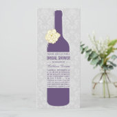 Elegant Wine Bridal Shower Invitations Kaart (Staand voorkant)