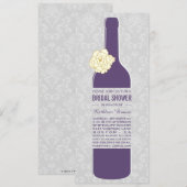 Elegant Wine Bridal Shower Invitations Kaart (Voorkant / Achterkant)
