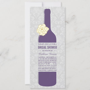 Elegant Wine Bridal Shower Invitations Kaart
