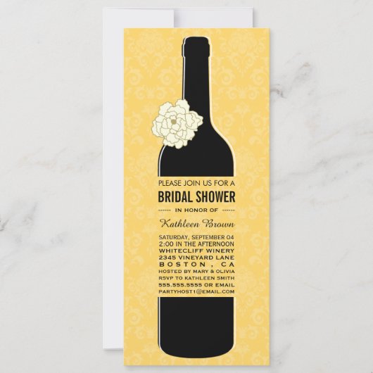 Elegant Wine Bridal Shower Invitations Kaart (Voorkant)