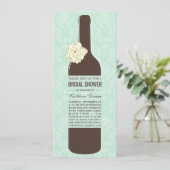 Elegant -Wine Bridal Shower Invitations Kaart (Staand voorkant)