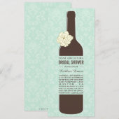 Elegant -Wine Bridal Shower Invitations Kaart (Voorkant / Achterkant)