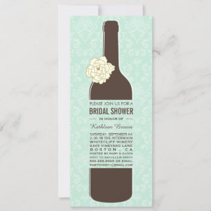 Elegant -Wine Bridal Shower Invitations Kaart