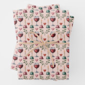 Elegant wine candles tiled pattern  inpakpapier vel (In situ)