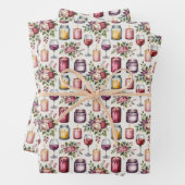 Elegant wine candles tiled pattern inpakpapier vel (In situ)