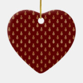 Elegant Wine en Gold Pineapples, op maat gesneden Keramisch Ornament (Achterkant)