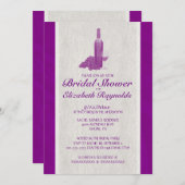 Elegant Wine Fles Bridal Shower Invitations Kaart (Voorkant / Achterkant)