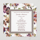 Elegant Wine Floral Theme Vrijgezellenfeest Kaart (Voorkant / Achterkant)