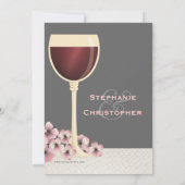 Elegant Wine & Floral Wedding Engagement Party Kaart (Achterkant)