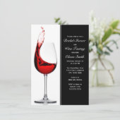 Elegant Wine Glass Bridal Shower Invitations Kaart (Staand voorkant)