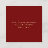 Elegant Wine Glass Burgundy White Vineyard Winery Vierkante Visitekaartje (Achterkant)