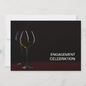 Elegant Wine Glass Engagement Party Kaart (Achterkant)