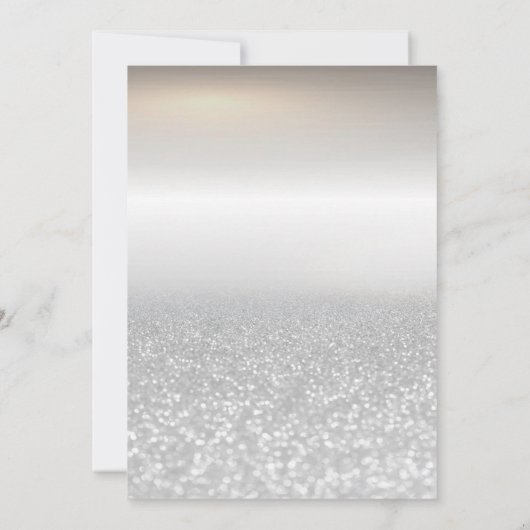 Elegant Wine Glass Silver Glitter Bokeh Retirement Kaart (Achterkant)