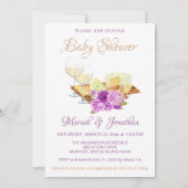 *~* Elegant Wine Glasses Cheeses BABY SHOWER Kaart (Achterkant)