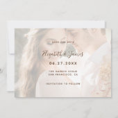 Elegant Wine Gold 2 Foto bewaart de datum van het  Save The Date (Achterkant)